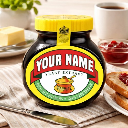 Personalised marmite jar label - jar,