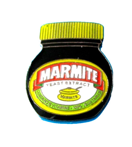 Marmite enamel metal pin - a,