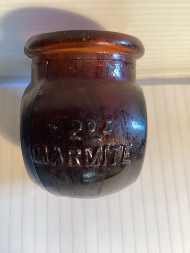Marmite jar 2oz amber glass - amber,