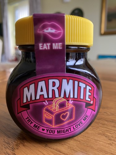 Marmite eat try you - eat, me,